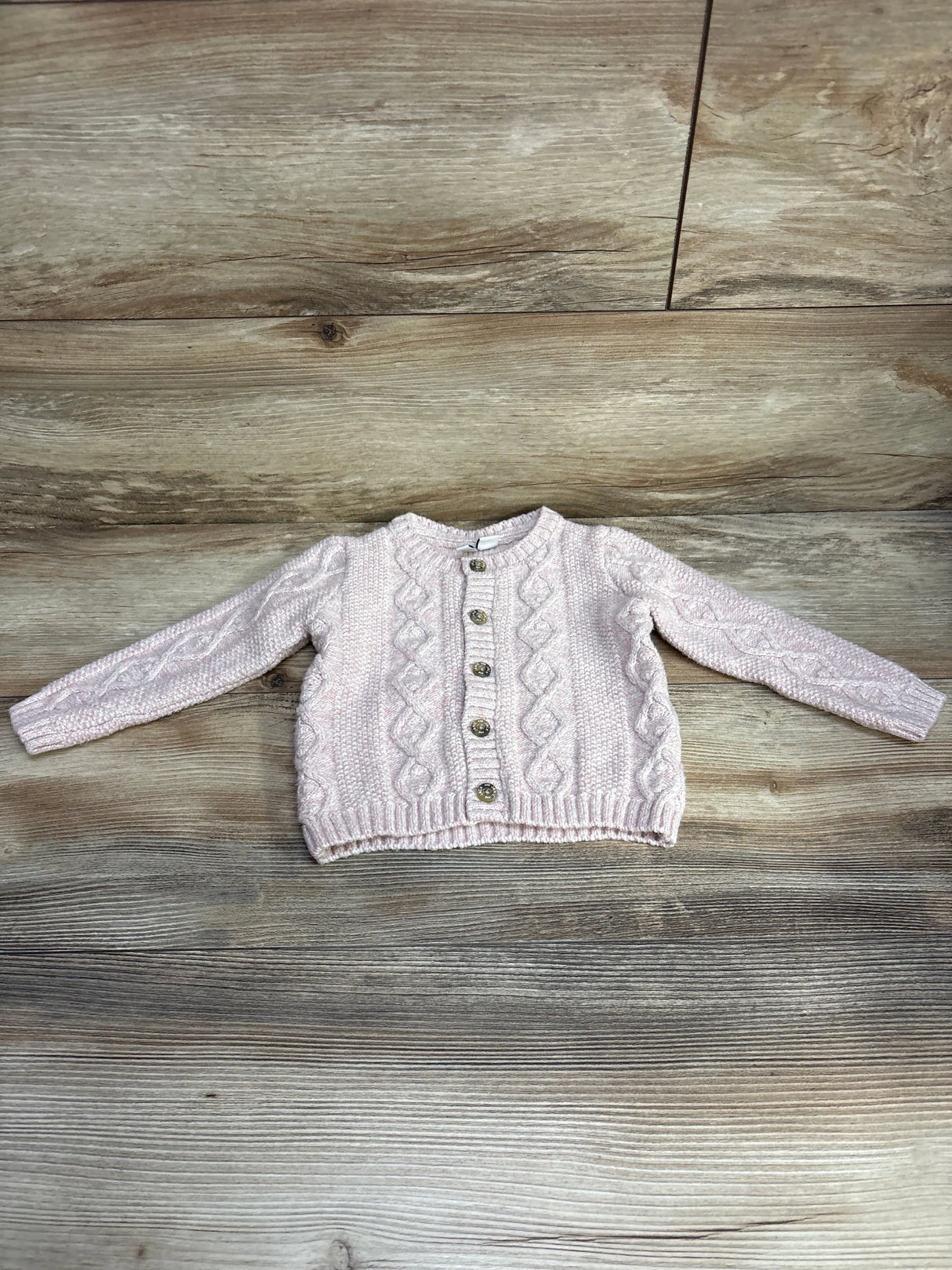 Janie and Jack The Cozy Cable Knit Cardigan Pink sz 12-18m - Me n Mommy To Be
