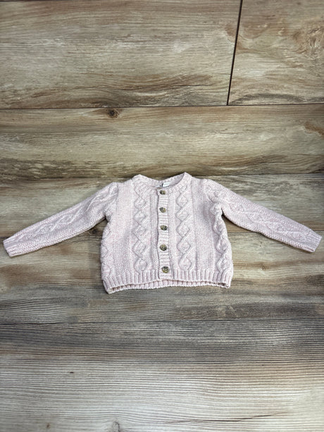 Janie and Jack The Cozy Cable Knit Cardigan Pink sz 12-18m - Me n Mommy To Be