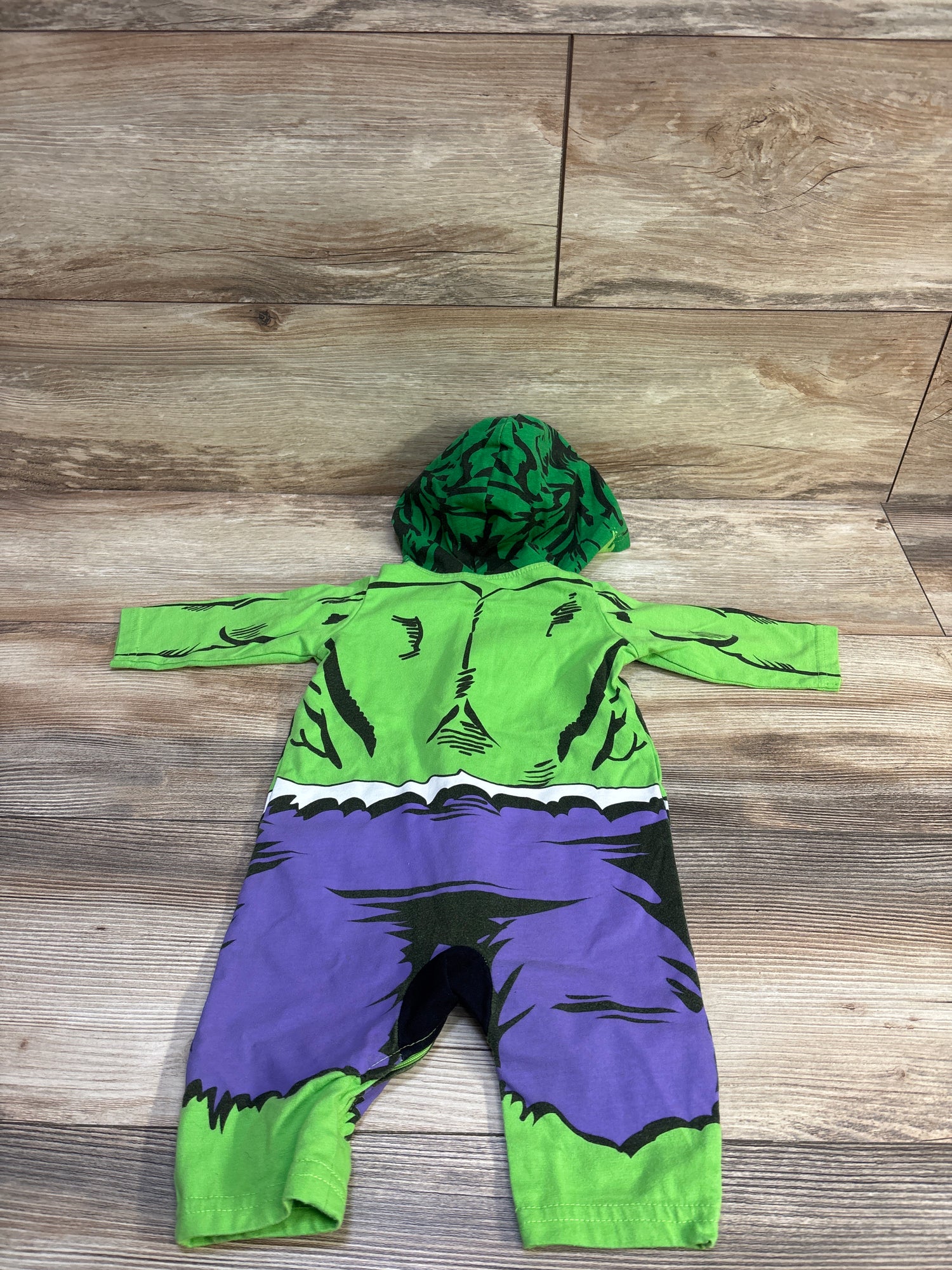 Marvel Hulk Hooded Jumpsuit Green sz 3/6m