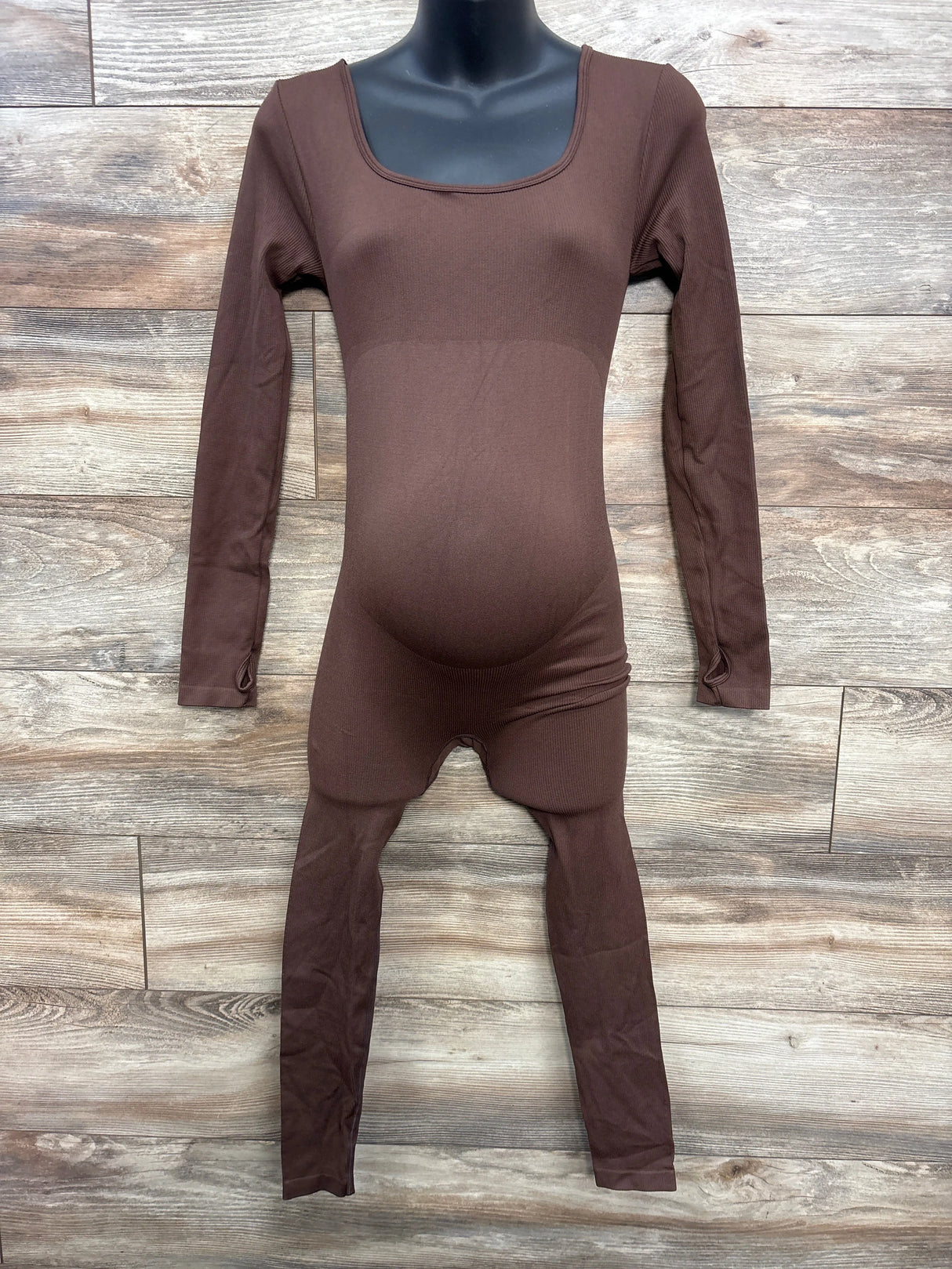 Ribbed Long Sleeve Jumpsuit Brown sz Medium - Me n Mommy To Be
