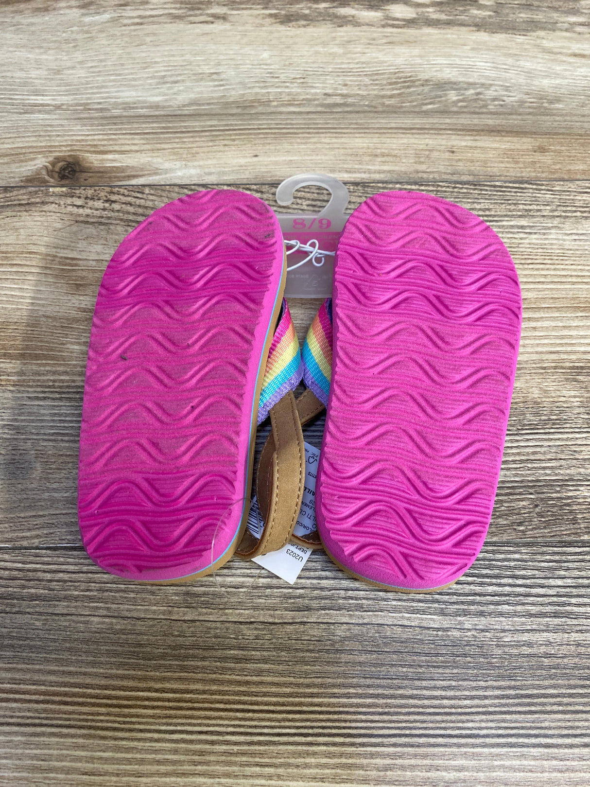 NEW Children's Place Rainbow Flip Flops sz 8-9c