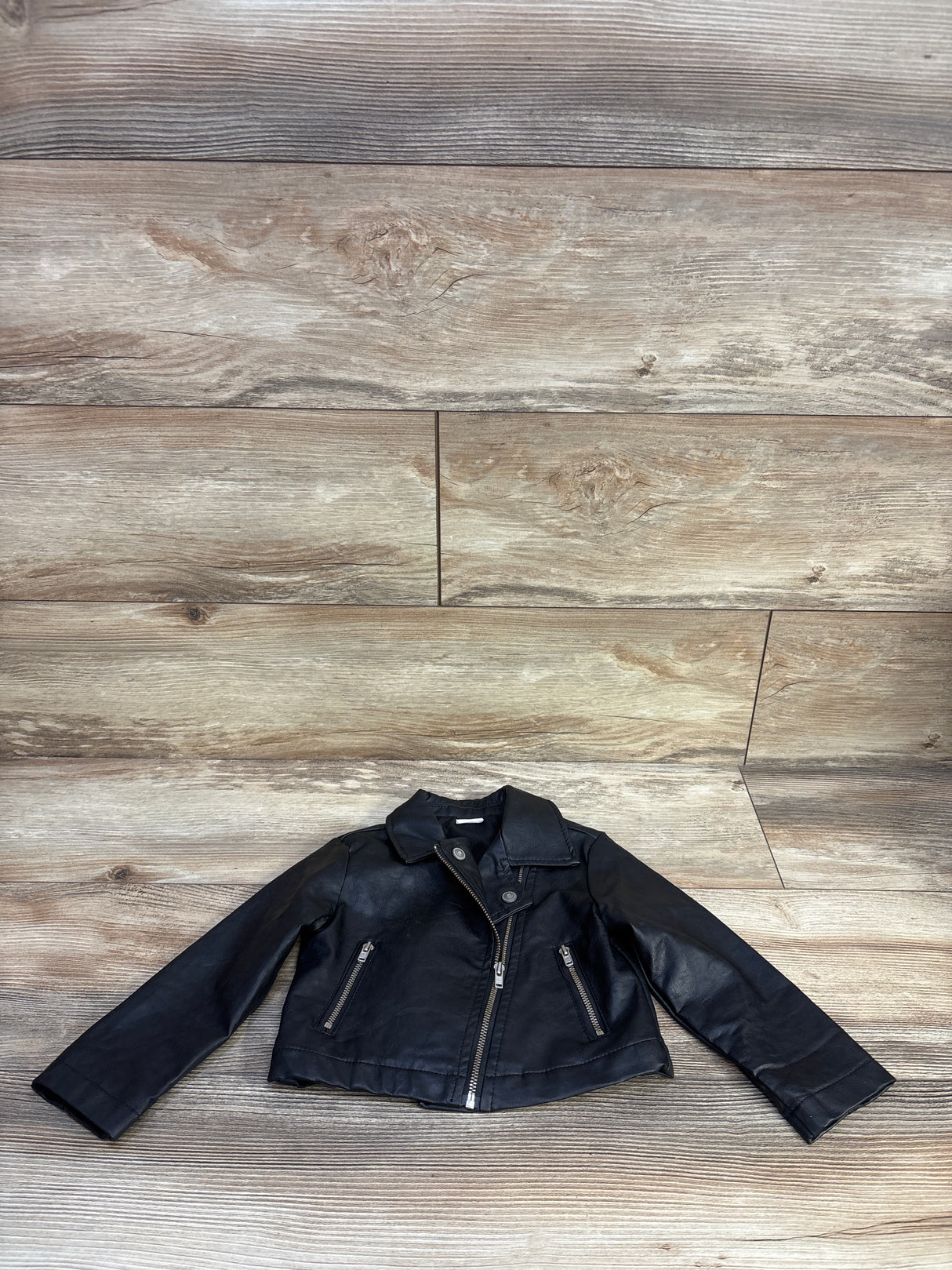 Vegas Golden Knights Leather Moto Jacket Black sz 18-24m