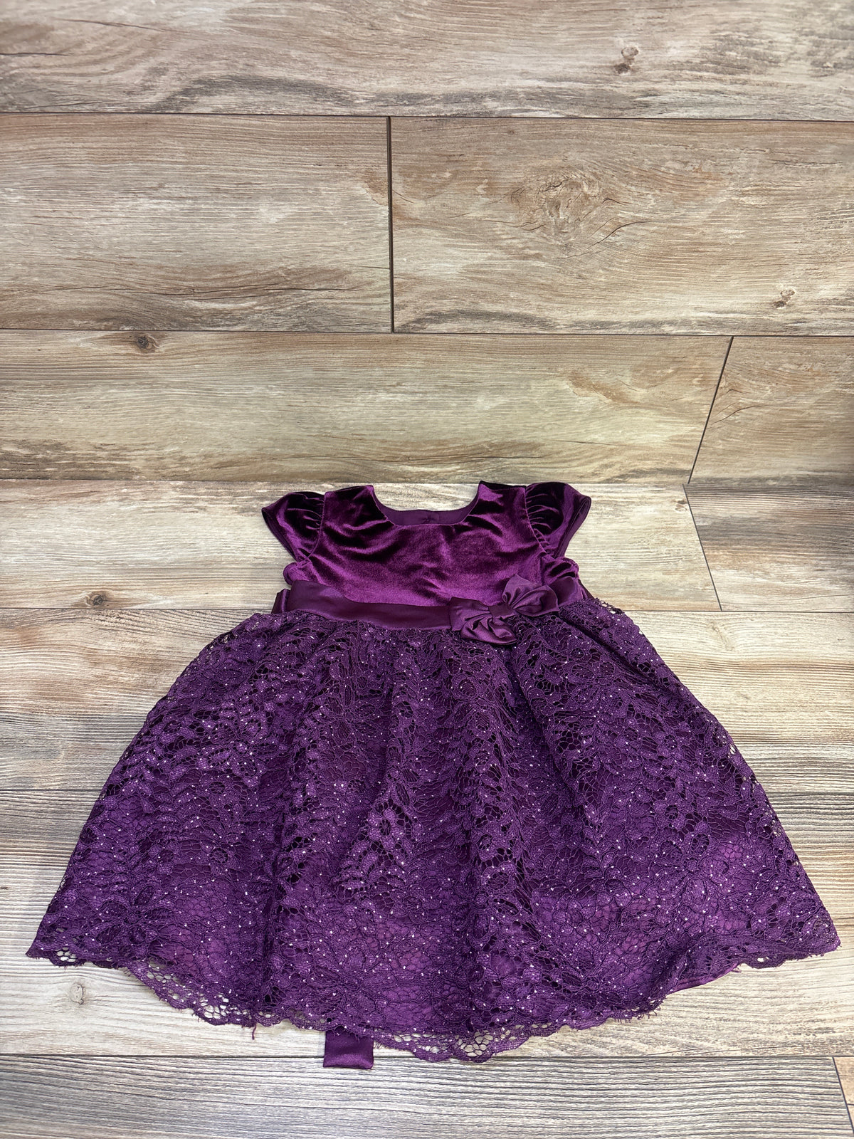 Jona Michelle Velvet Lace Dress Purple sz 3T