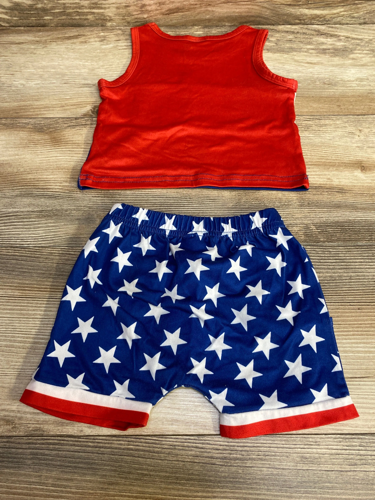 2pc Stars & Stripes Tank Top & Shorts Red sz 6-9m