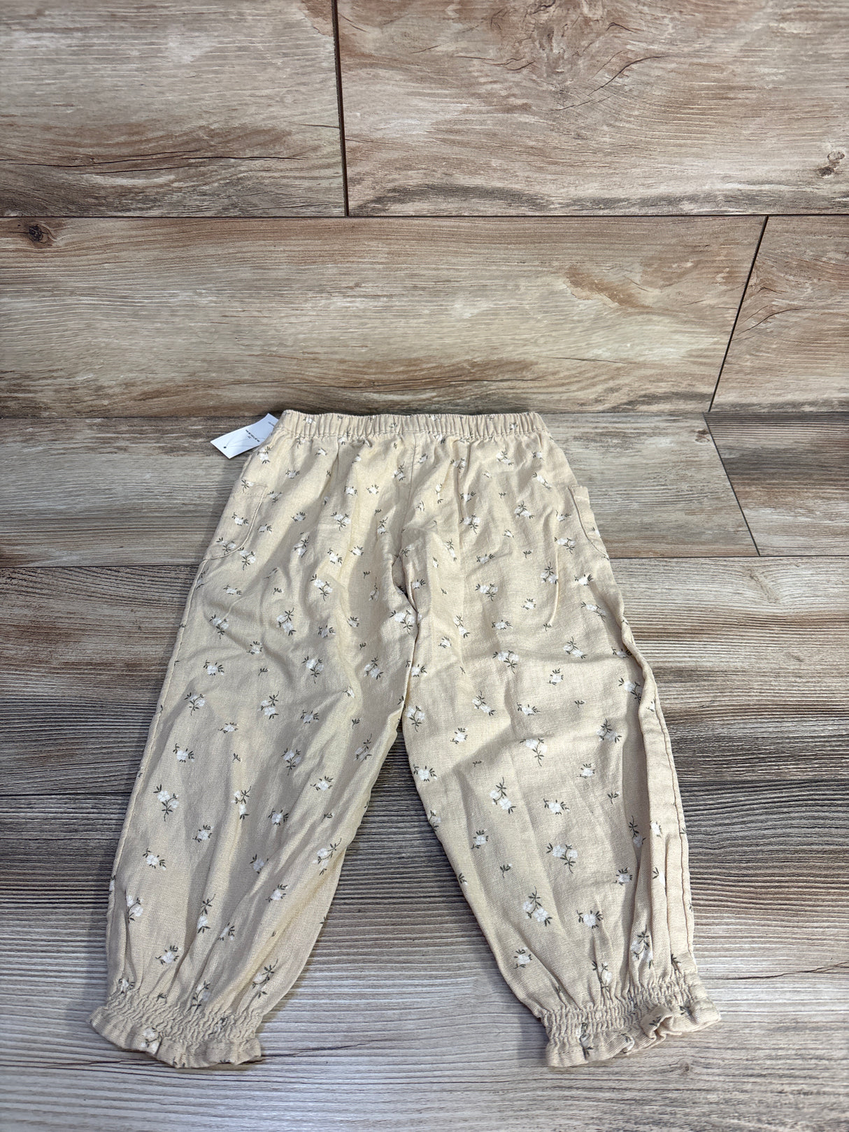 NEW Old Navy Linen Blend Floral Pants Cream sz 3T
