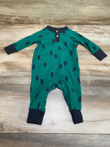 Cat & Jack Henley Tree Print Coverall Green sz 3-6m