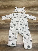 Sterling Baby 2pc Elephant Sleeper & Hat White sz 6m