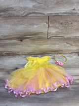 Disney Baby Beauty and the Beast Belle Costume + Headband Yellow sz 6-12m