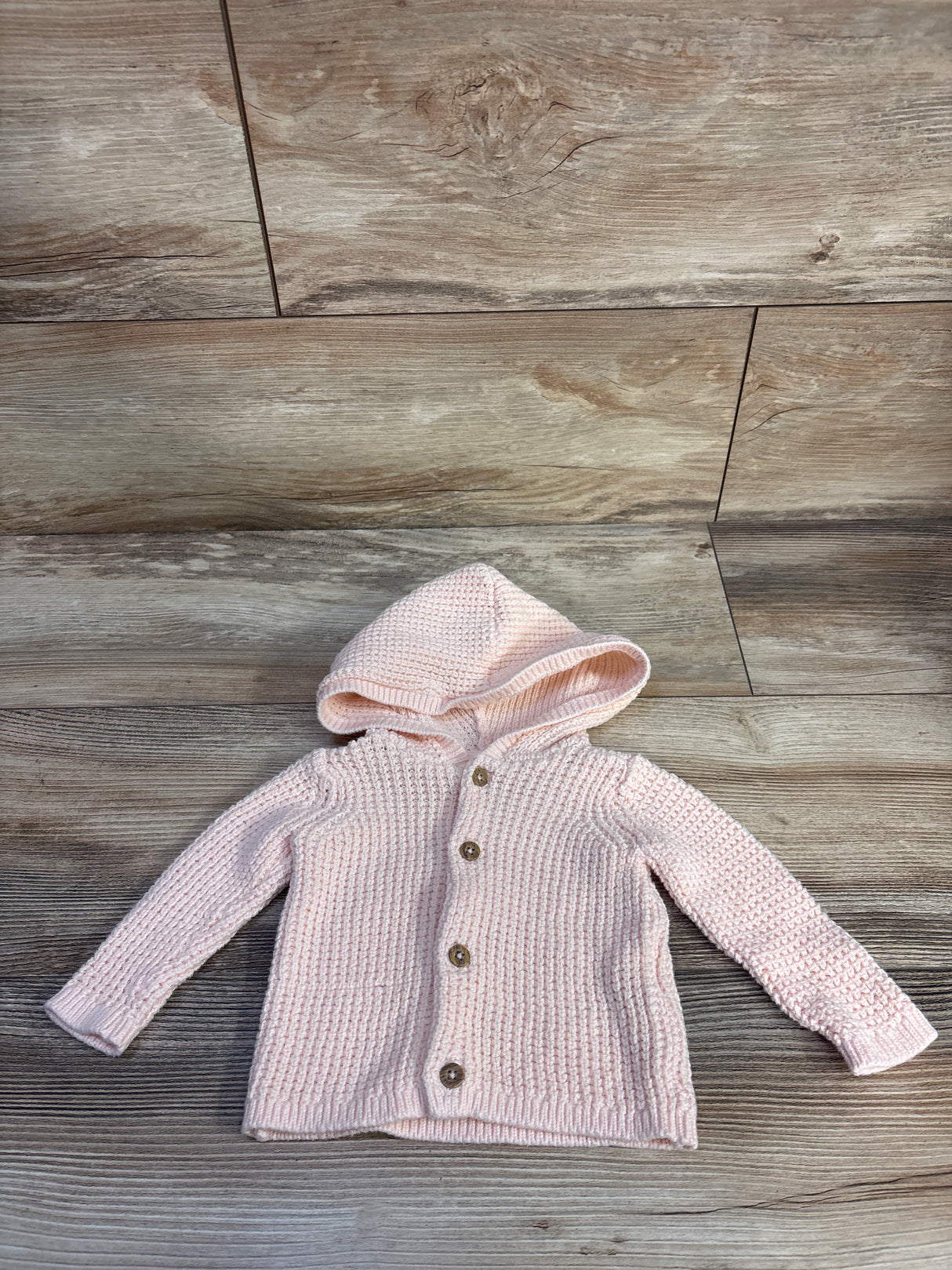 Carter's Knit Button-Up Hooded Sweater Pink sz 3m