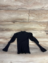 Shein Ribbed Puff Sleeve Shirt Black sz 3T
