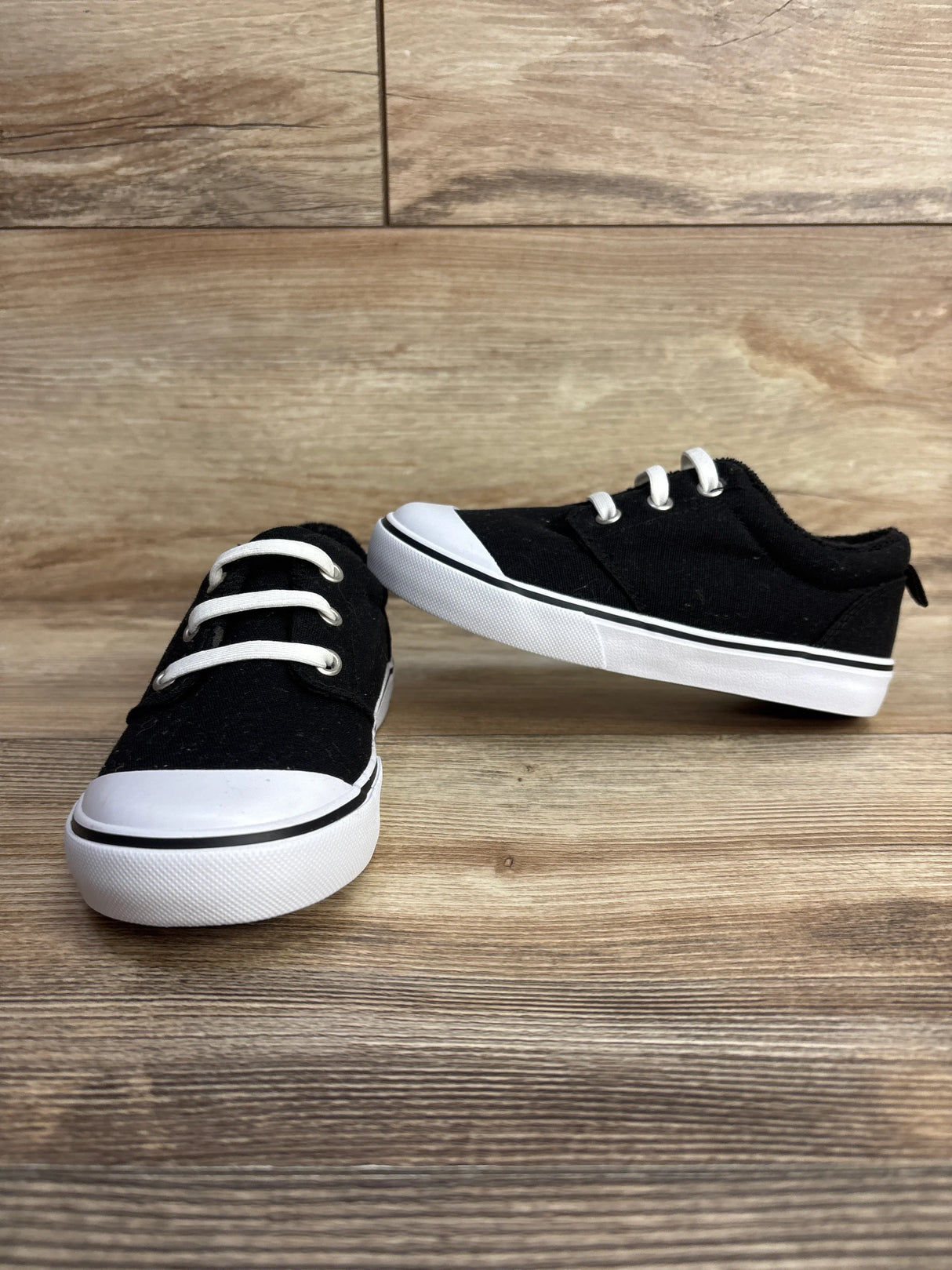 Wonder Nation Elastic Sneakers Black sz 10c