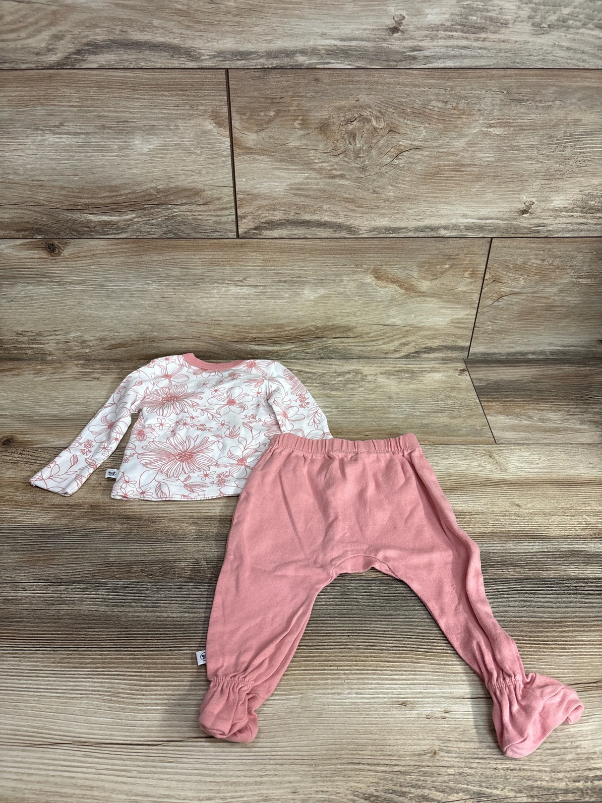 Honest Baby 2pc Organic Kimono Shirt & Footed Pants Set White sz 0-3m
