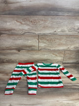 Cat & Jack 2pc Velour Striped Christmas Color Pajama Set White sz 18m