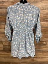 Motherhood Floral Chambray Maternity Shirt Light Blue sz Large