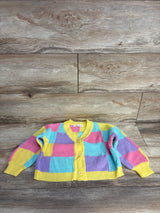 Shein Color Block Button Front Cardigan Yellow sz 4T