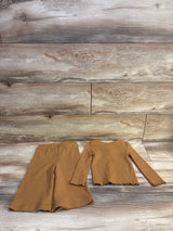 Little Co. 2pc Ribbed Henley Shirt & Pants Set Brown sz 2T