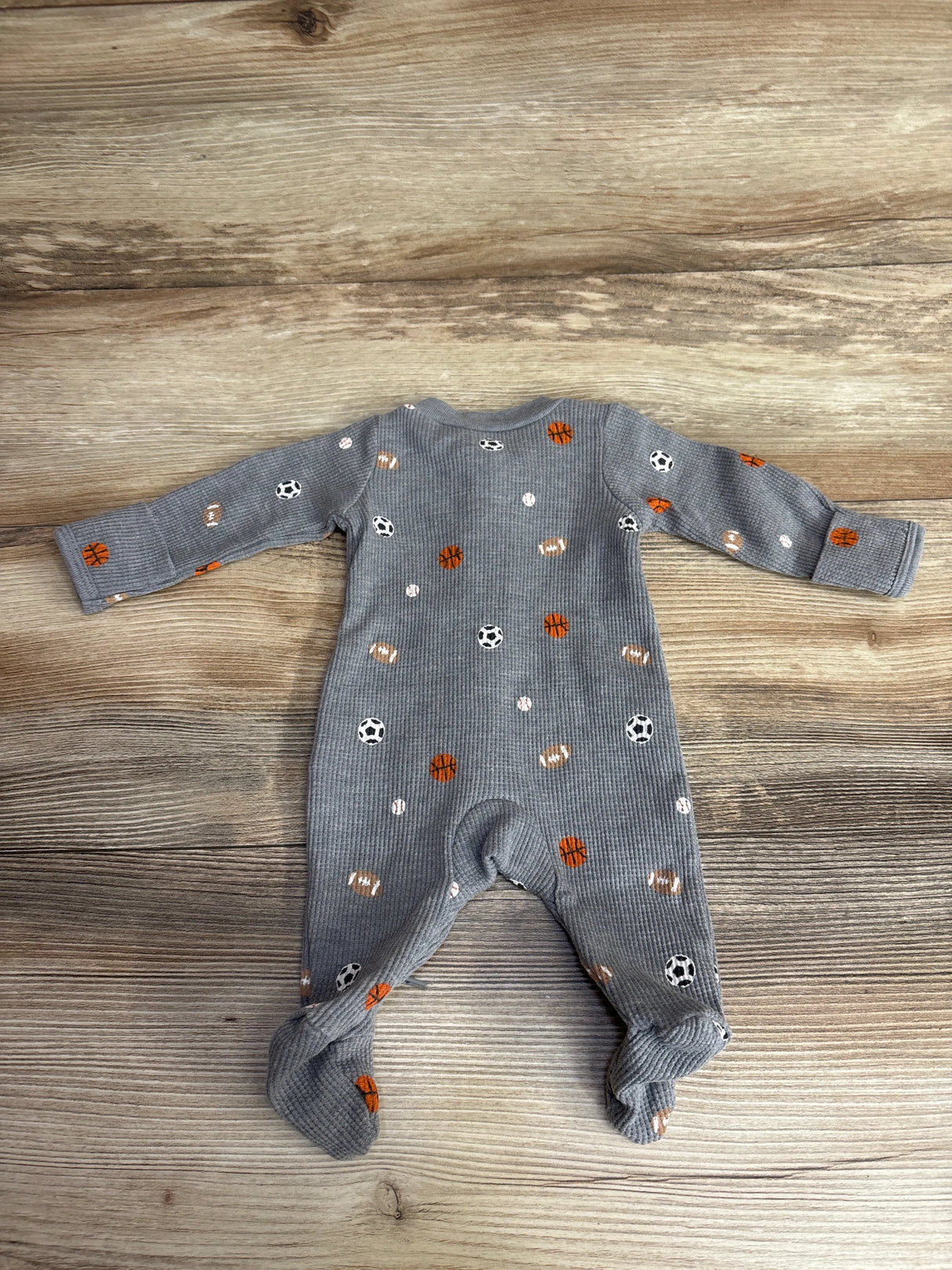 Carter's Waffle Knit Sports Sleeper Grey sz Preemie