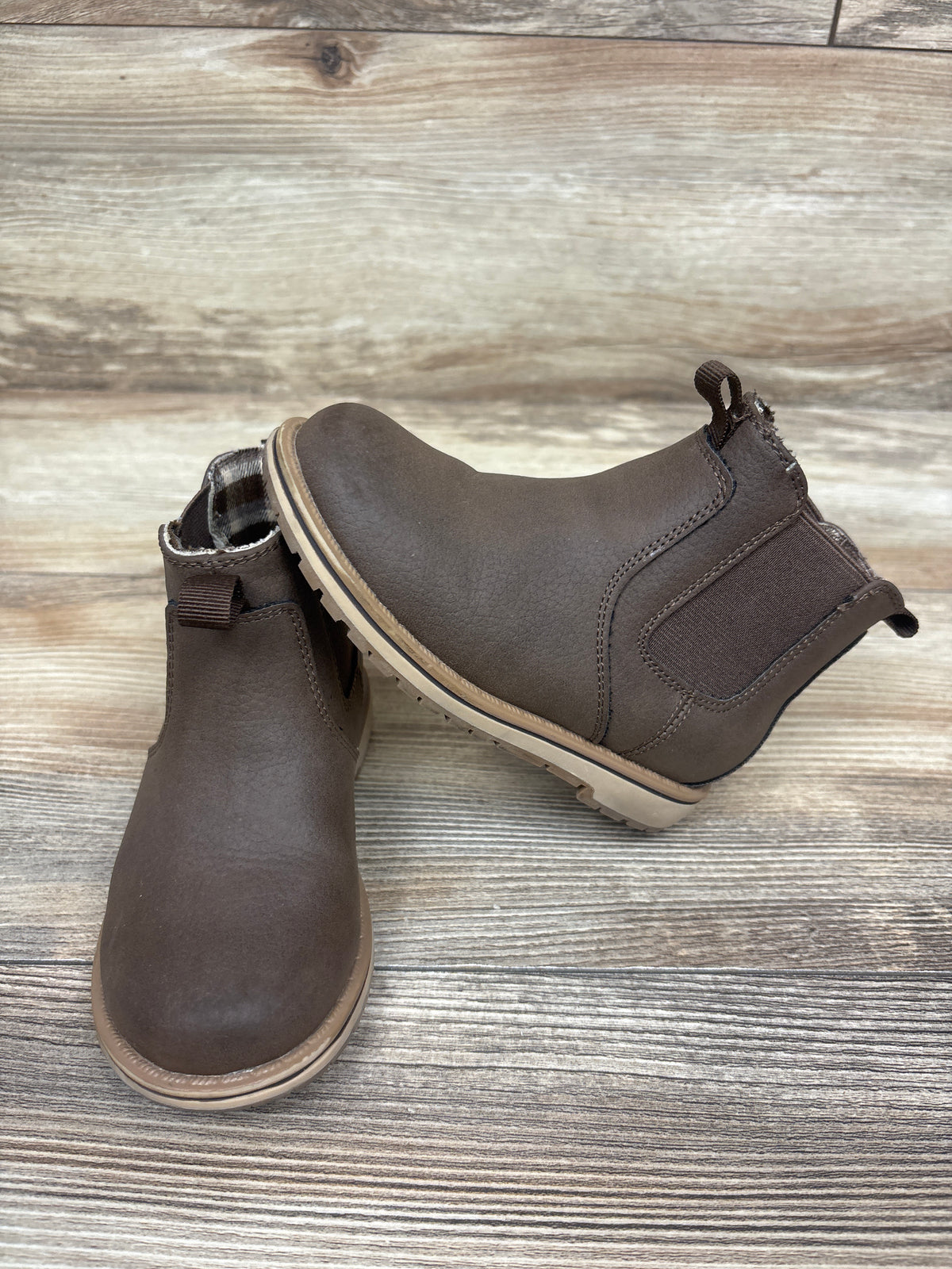 Eddie Bauer Flannel Lined Chelsea Boots Brown sz 8c