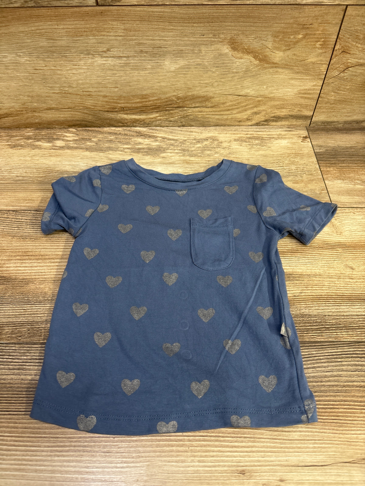 Kyte Baby Bamboo Heart Print Shirt Blue sz 2T
