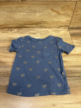Kyte Baby Bamboo Heart Print Shirt Blue sz 2T