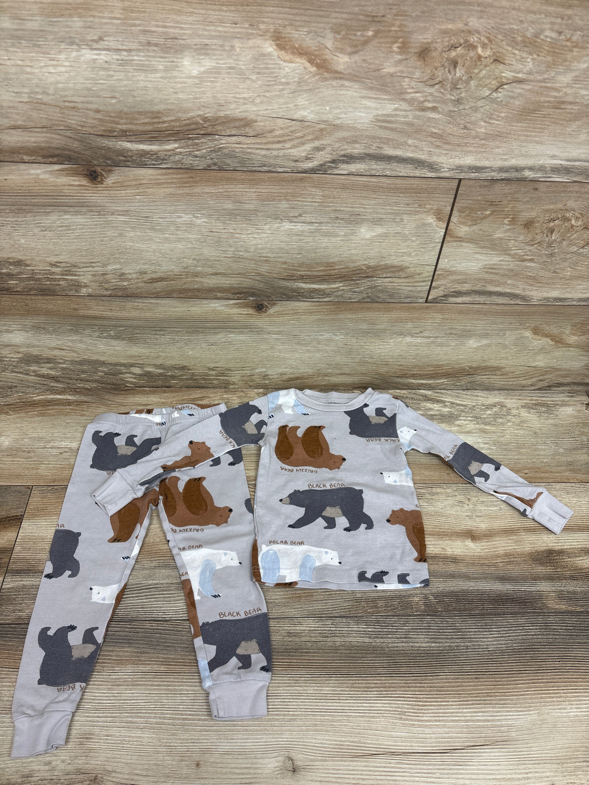Just One You 2pc Bear Pajama Set Grey sz 2T
