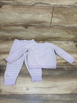 Cloud Island 2pc Knit Striped Sweater & Pants Set Purple sz 18m