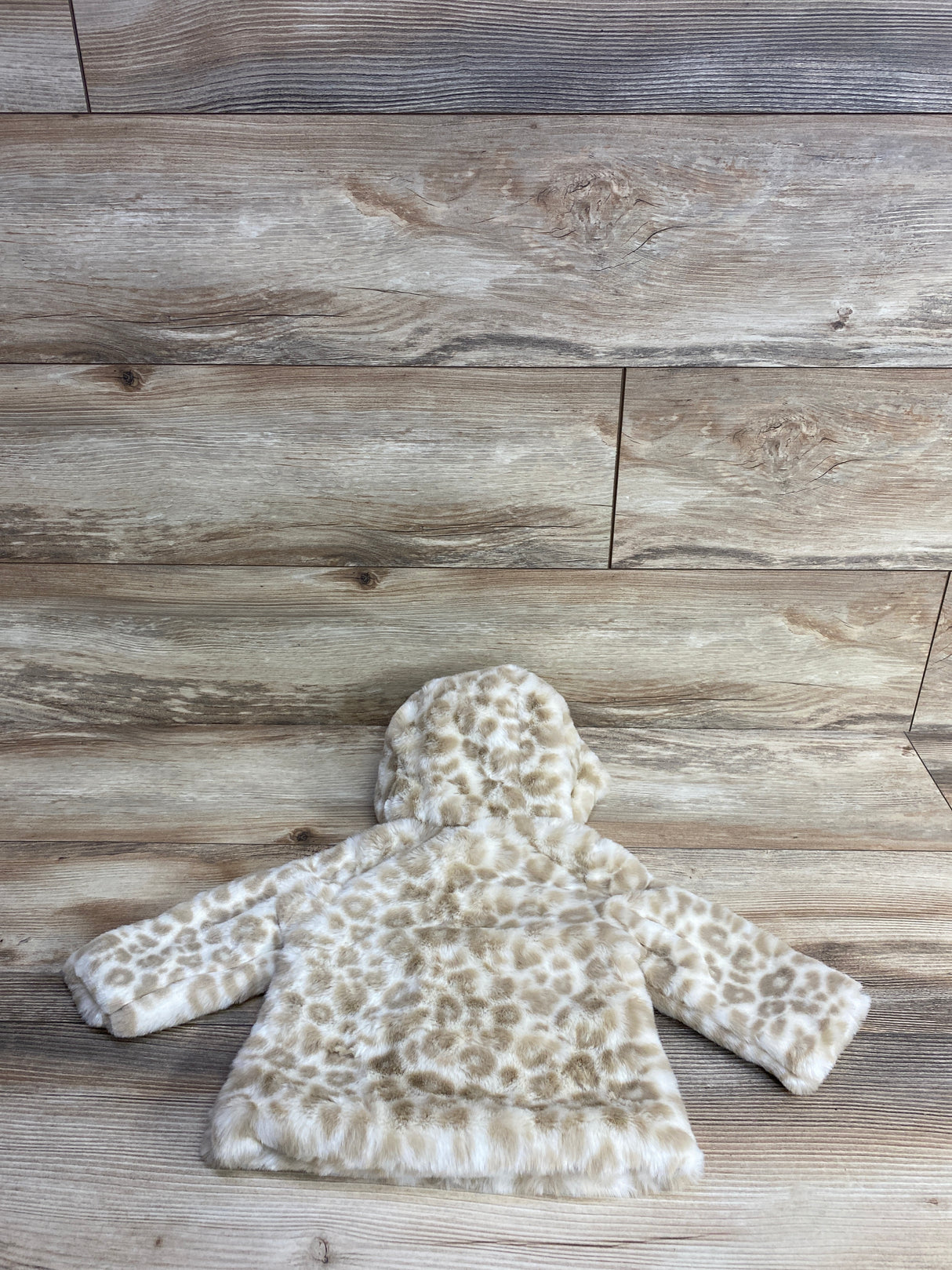 Catherine Malandrino Leopard Print Faux Fur Coat Beige sz 0-3m