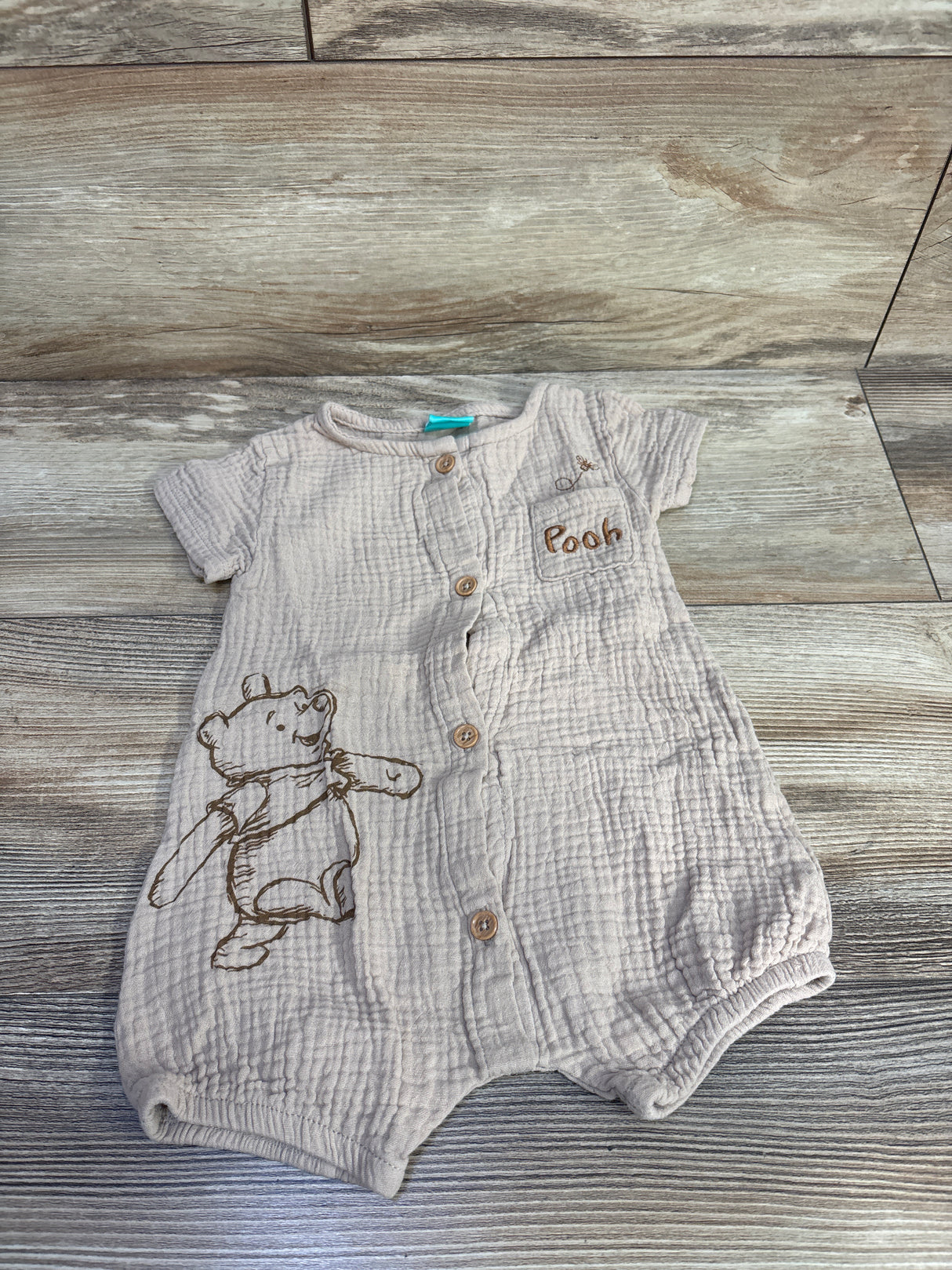 Disney Baby Winnie The Pooh Gauze Romper Beige sz 6-9m