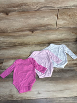 Nike 3pk Long Sleeve Bodysuits White/Pink sz 3m - Me n Mommy To Be