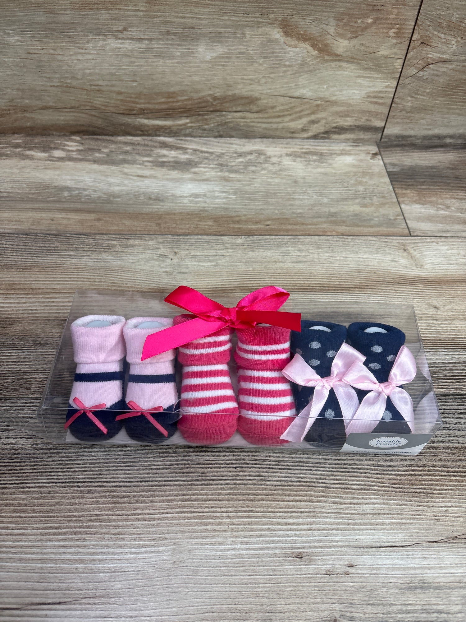 NEW Luvable Friends 3pk Baby Socks Set Pink sz 0-9m