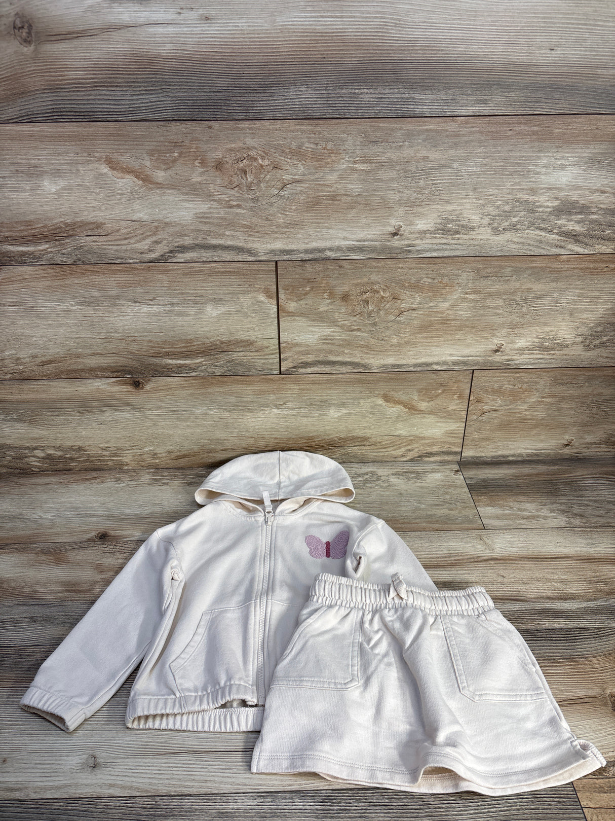 Cat & Jack 2pc Zip-Up Jacket & Skort Set Ivory sz 4T