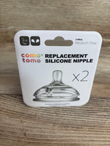 NEW Como Tomo Replacement Silicone Nipple 2pk Level 3 Fast Flow 6m+