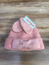 NEW Cat & Jack Knitted Bow Beanie and Mittens, Pink sz 6-12m