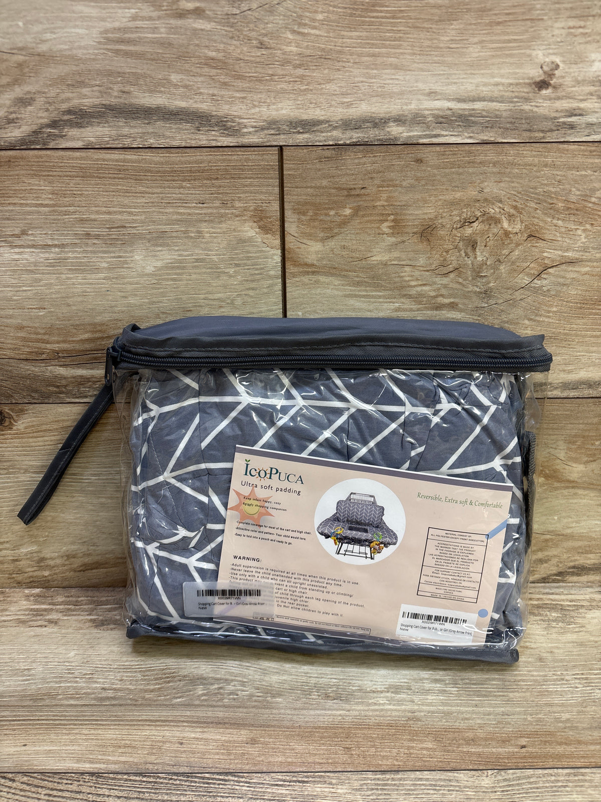 NEW IcoPuca 2-in-1 Shopping Cart Cover in Grey Chevron