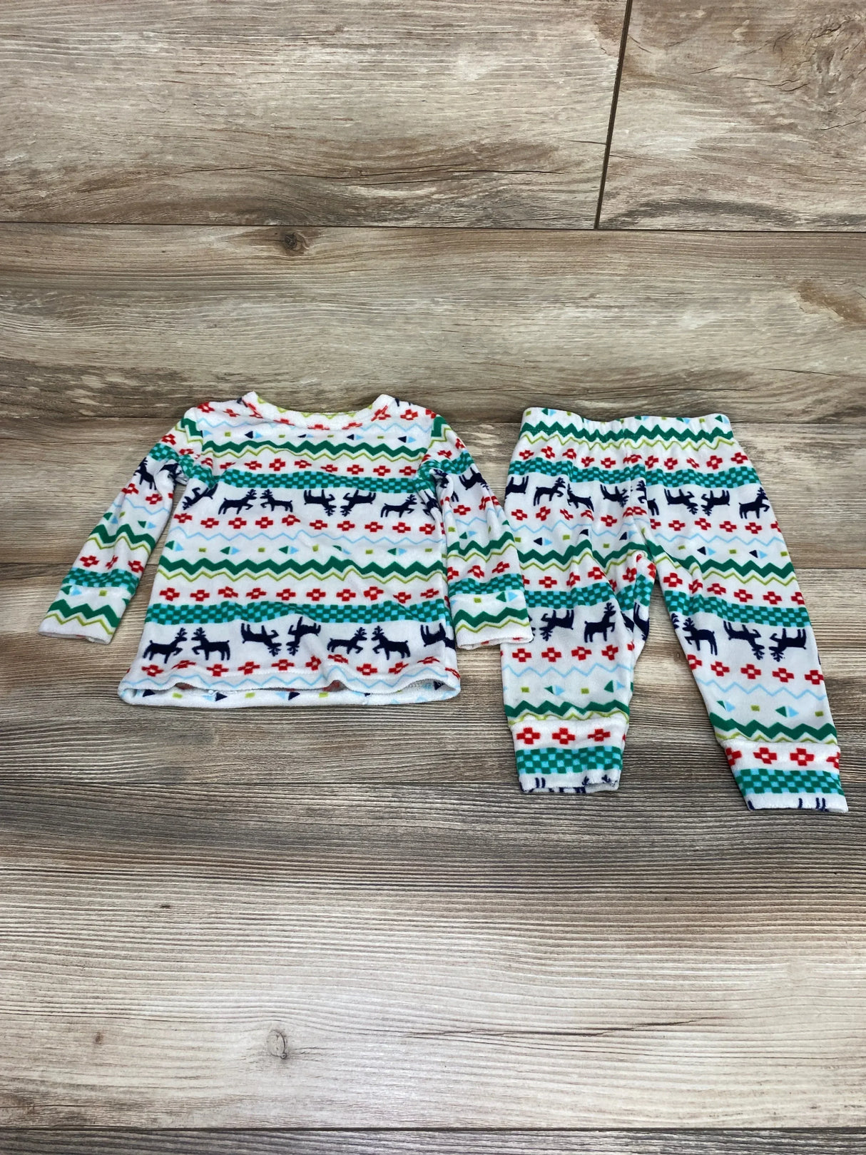 Cat & Jack 2pc Fair Isle Pajama Set White sz 12m - Me n Mommy To Be