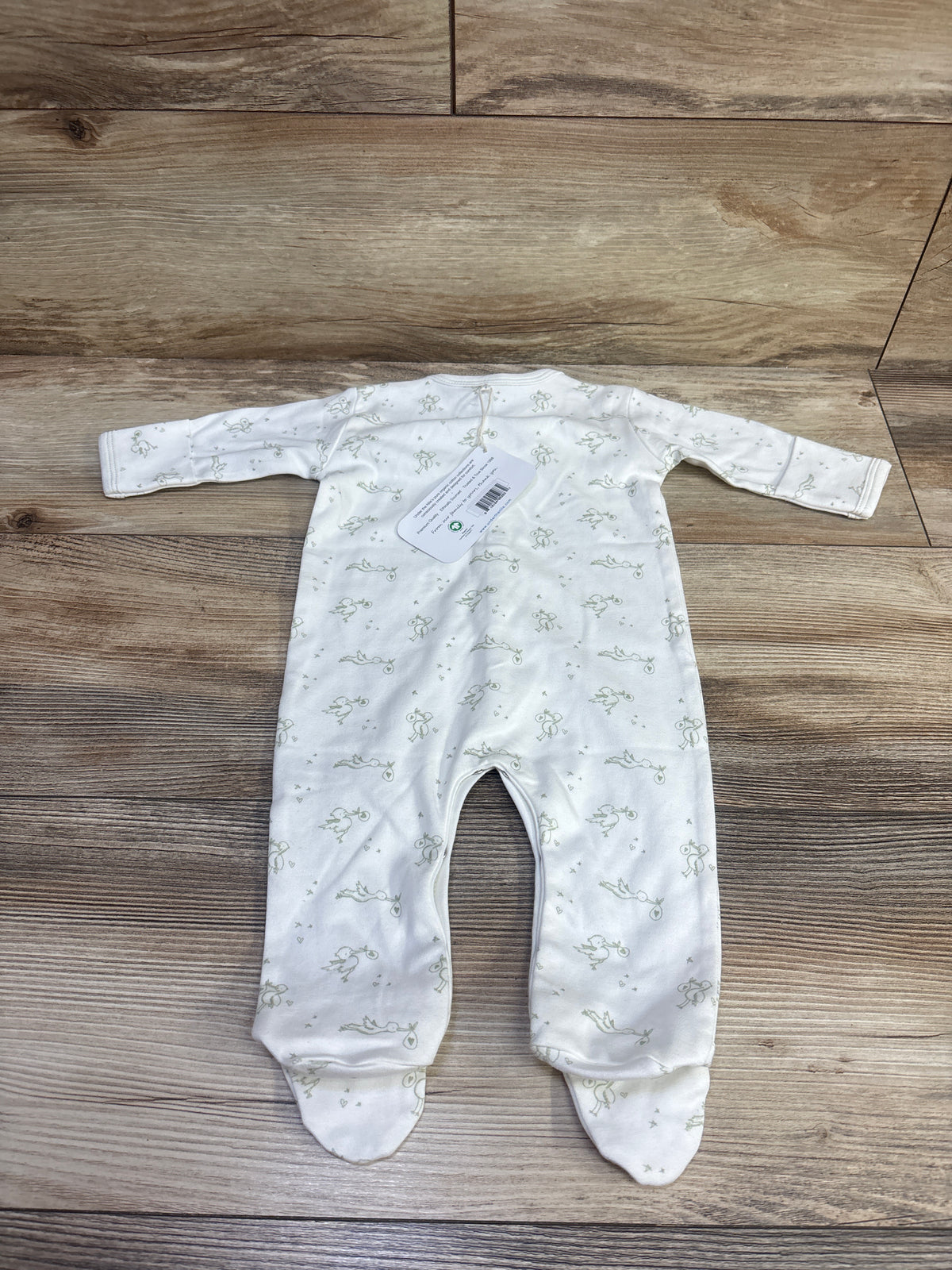 NEW Under The Nile Stork Snap Footie Sleeper White sz 0-3m