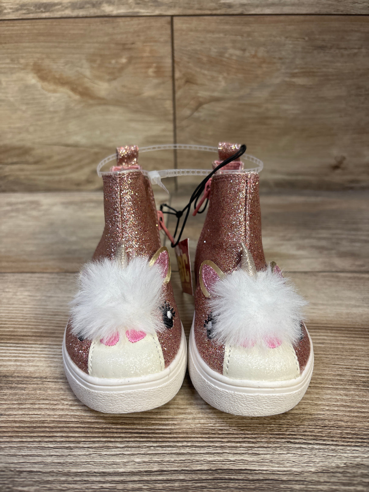 NEW BC Footwear Glitter Unicorn Slip-On Boots Pink sz 6c