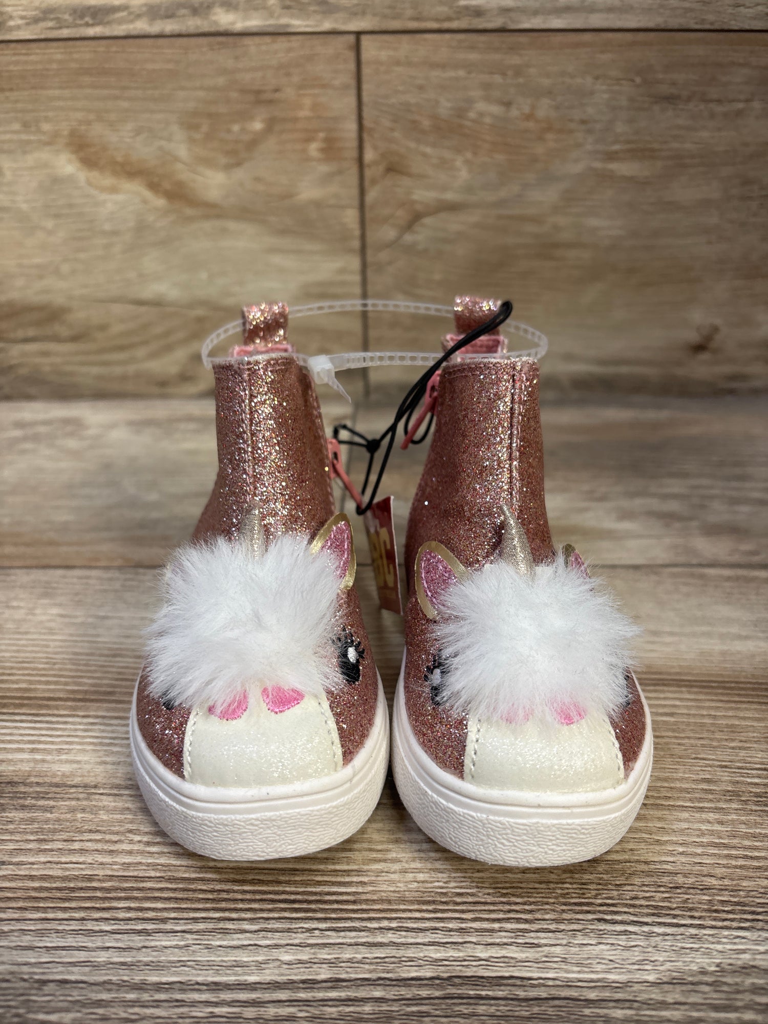 NEW BC Footwear Glitter Unicorn Slip-On Boots Pink sz 6c