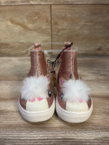 NEW BC Footwear Glitter Unicorn Slip-On Boots Pink sz 6c