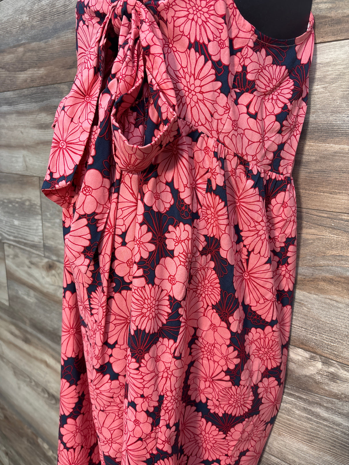 Isabel Maternity Floral Tie-Back Dress Pink sz Medium
