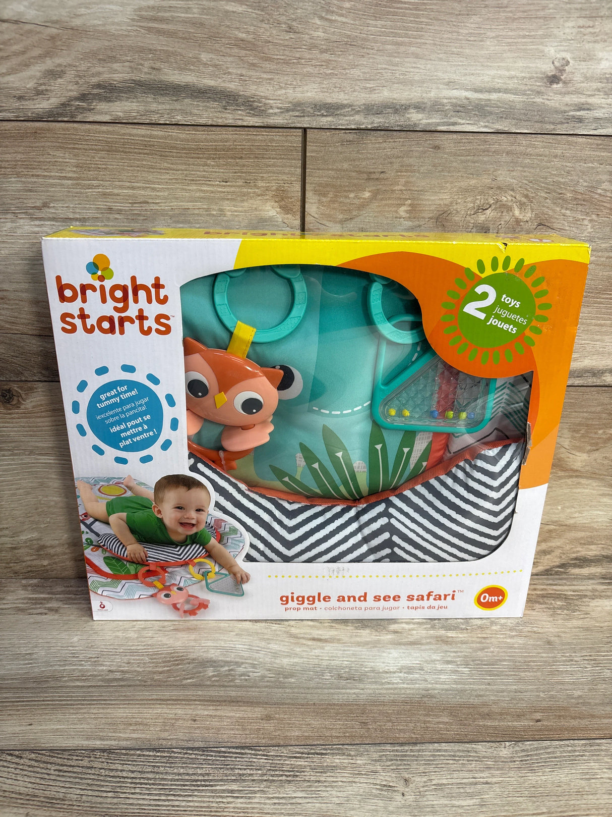 NEW Bright Starts Tummy Time Prop Mat in Giggle & See Safari - Me n Mommy To Be