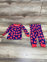 Amazon Essentials 2pc Heart Print Pajama Set Blue sz 18m