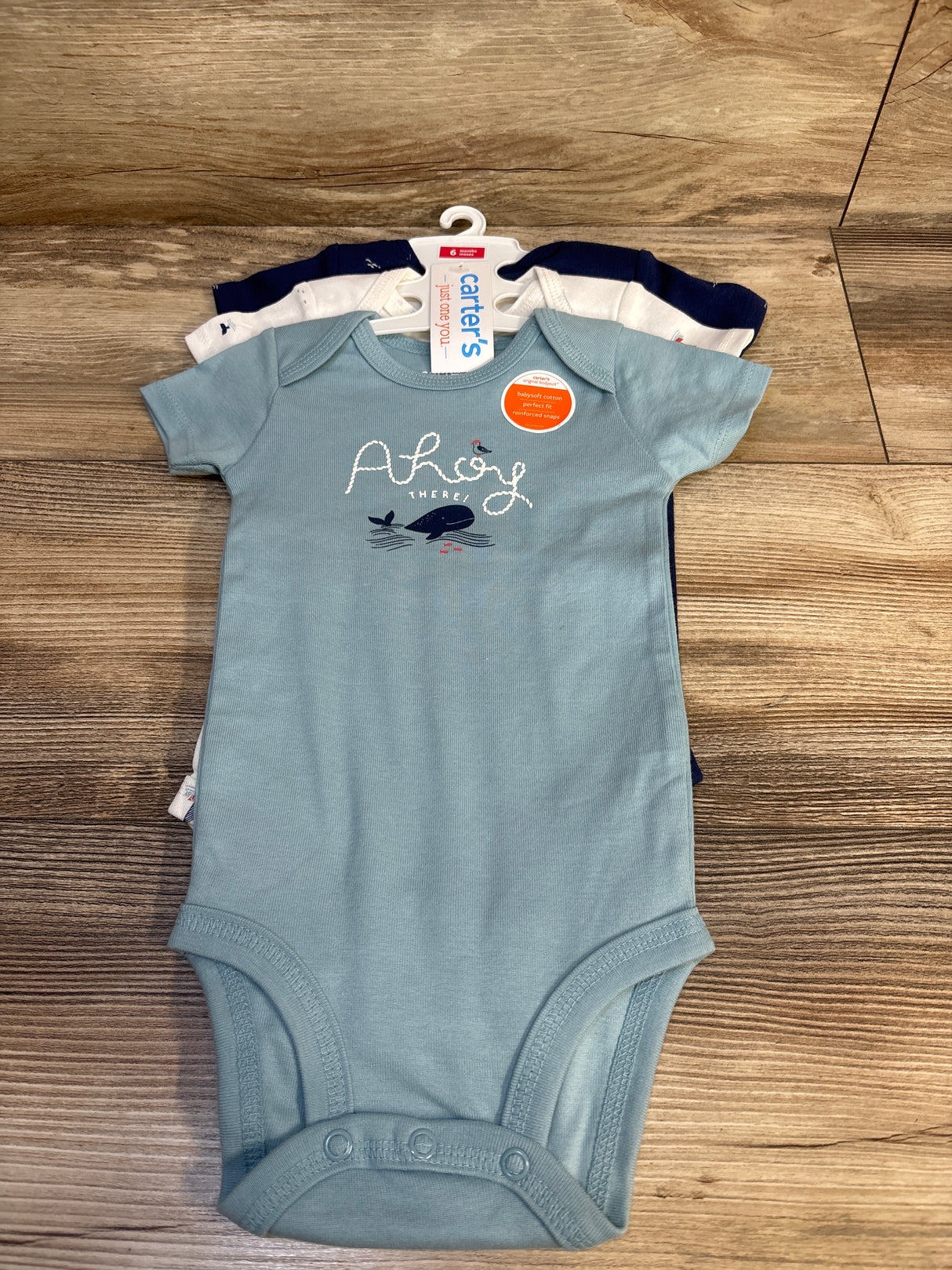 NEW Just One You 3pk Ahoy There Bodysuit Set Light Blue sz 6m