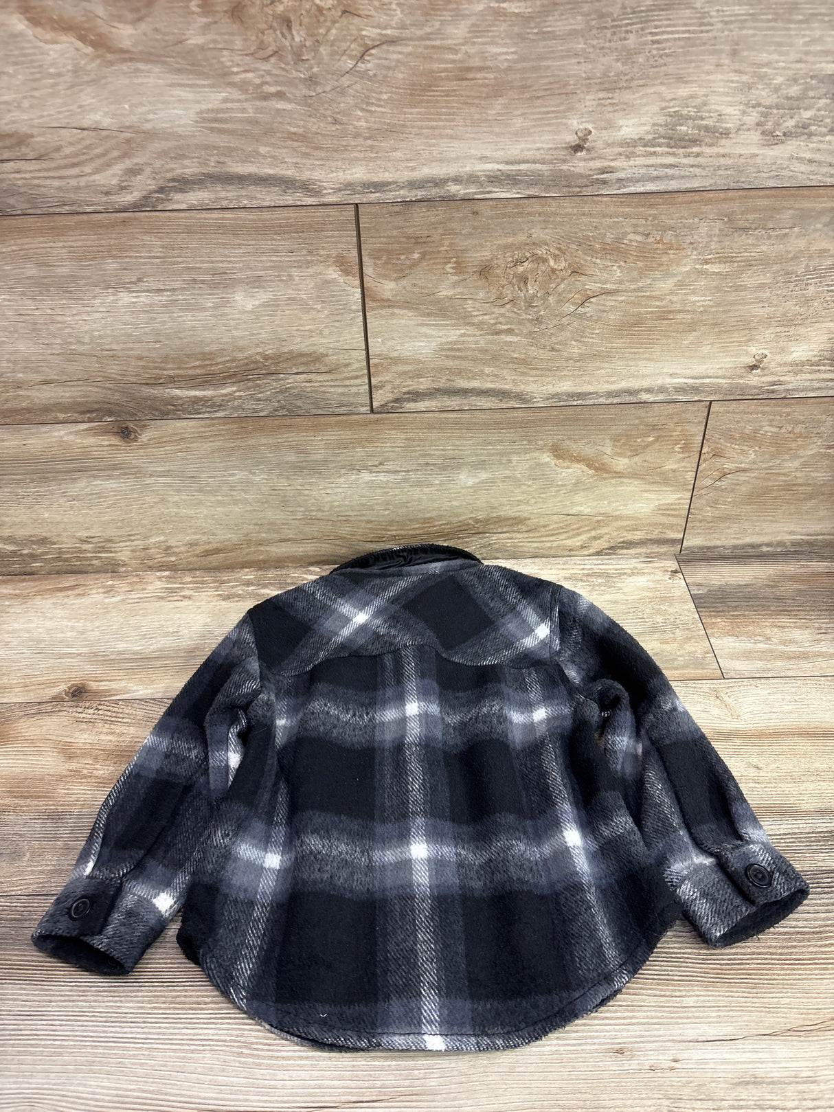 George. Plaid Fleece Button-Up Jacket Grey sz 4T