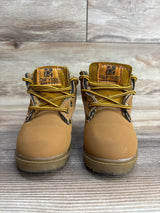 Comfy Kids Lace-Up Boots With Faux Fur Lining Tan sz 9c