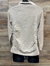 NEW Isabel Maternity Snap Sherpa Collar Sweatshirt Oatmeal sz Small