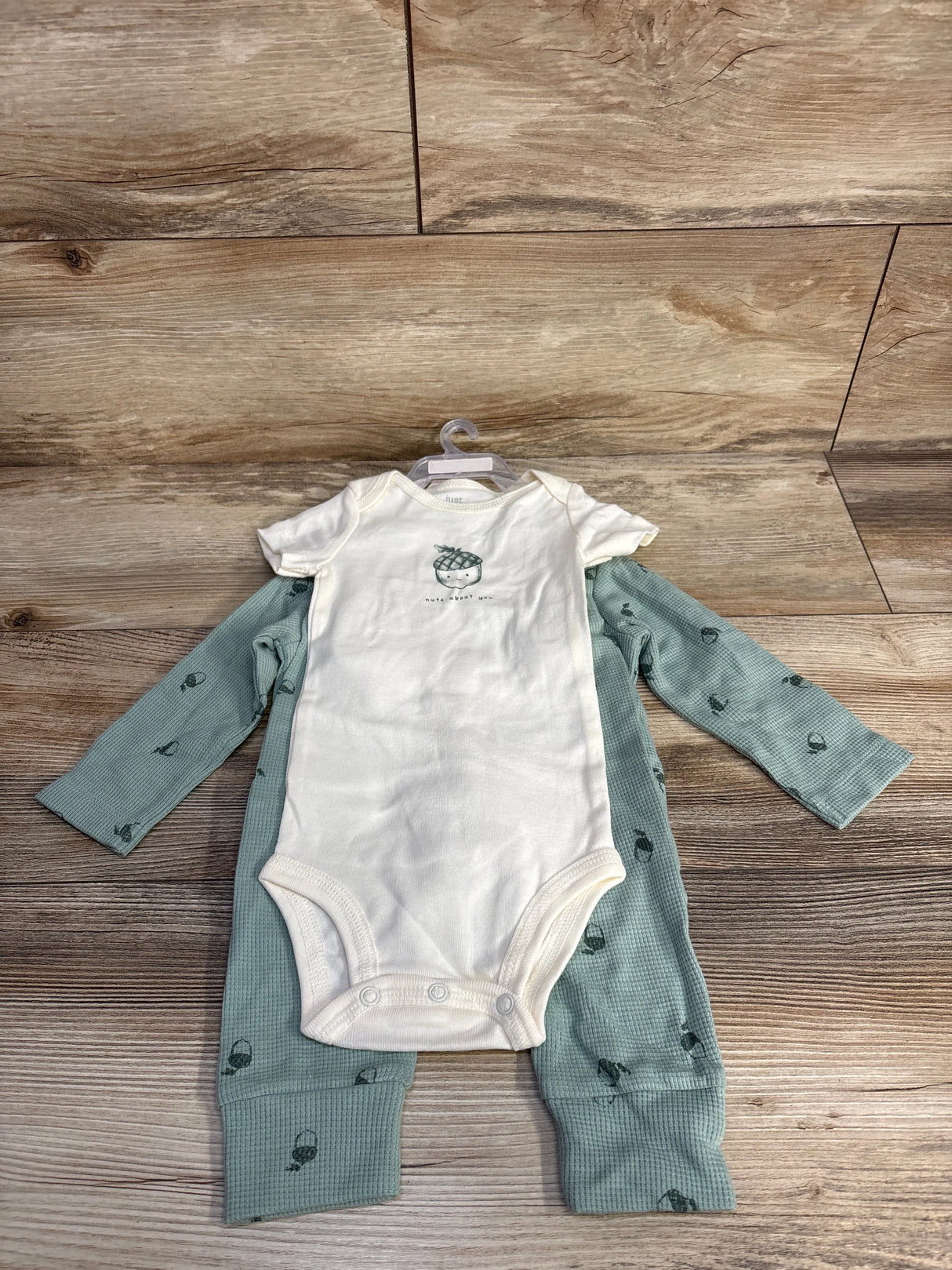 NEW Just One You 3pc Nuts About You bodysuit Set Green sz 9m
