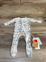 NEW Kickee Pants Footie in Natural Animal Parade White sz 0-3m
