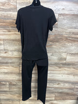 Maternity 2pc Flowy Nursing Shirt & Pants Set Black sz Large
