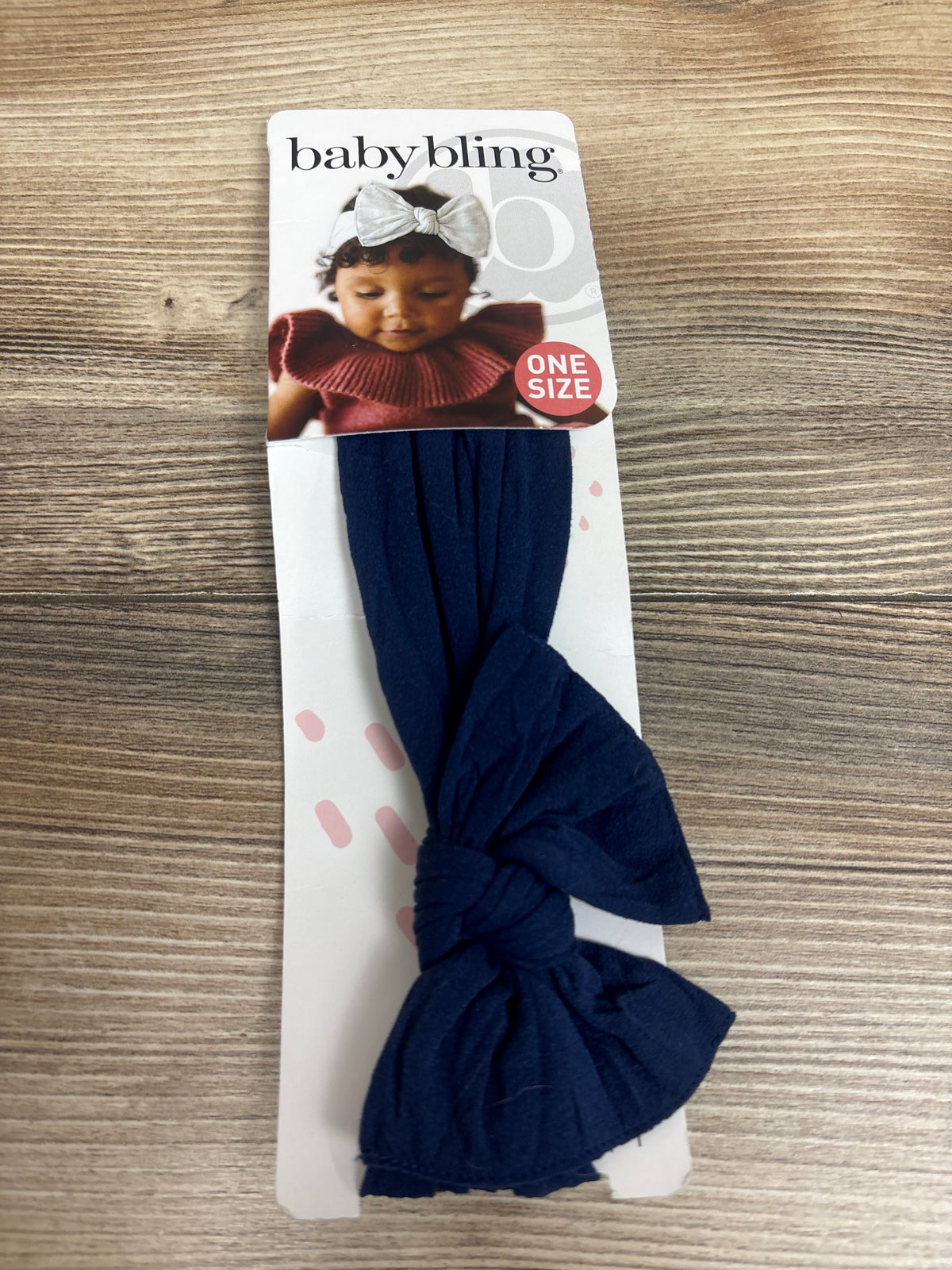 NEW Baby Bling Knotted Bow Headband Navy One Size